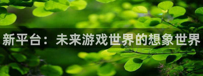 天美娱乐平台：新平台：未来游戏世界的想象世界